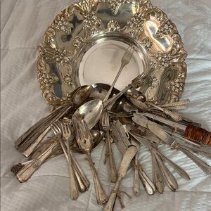 Elegant Silver Dining Set